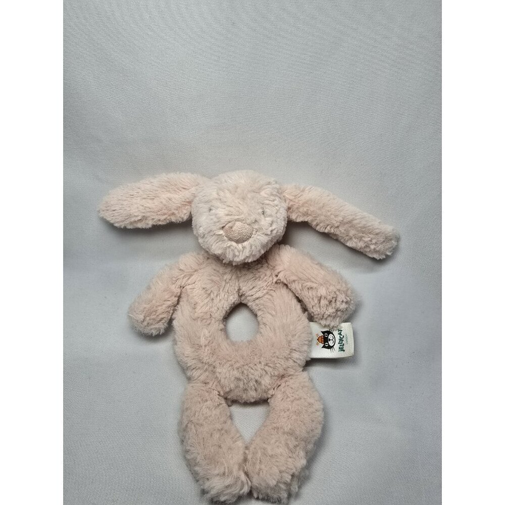 Jellycat Bashful Blush 6" Pink Bunny Rabbit Plush Baby Ring Rattle JCINC3918
